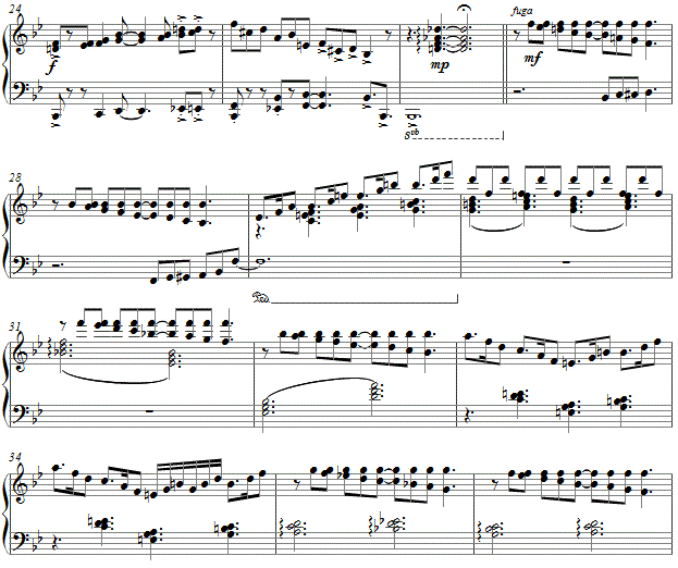 Swingtime and Fugue in B flat major - for piano